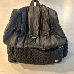 Stylish Black Quilted Backpack